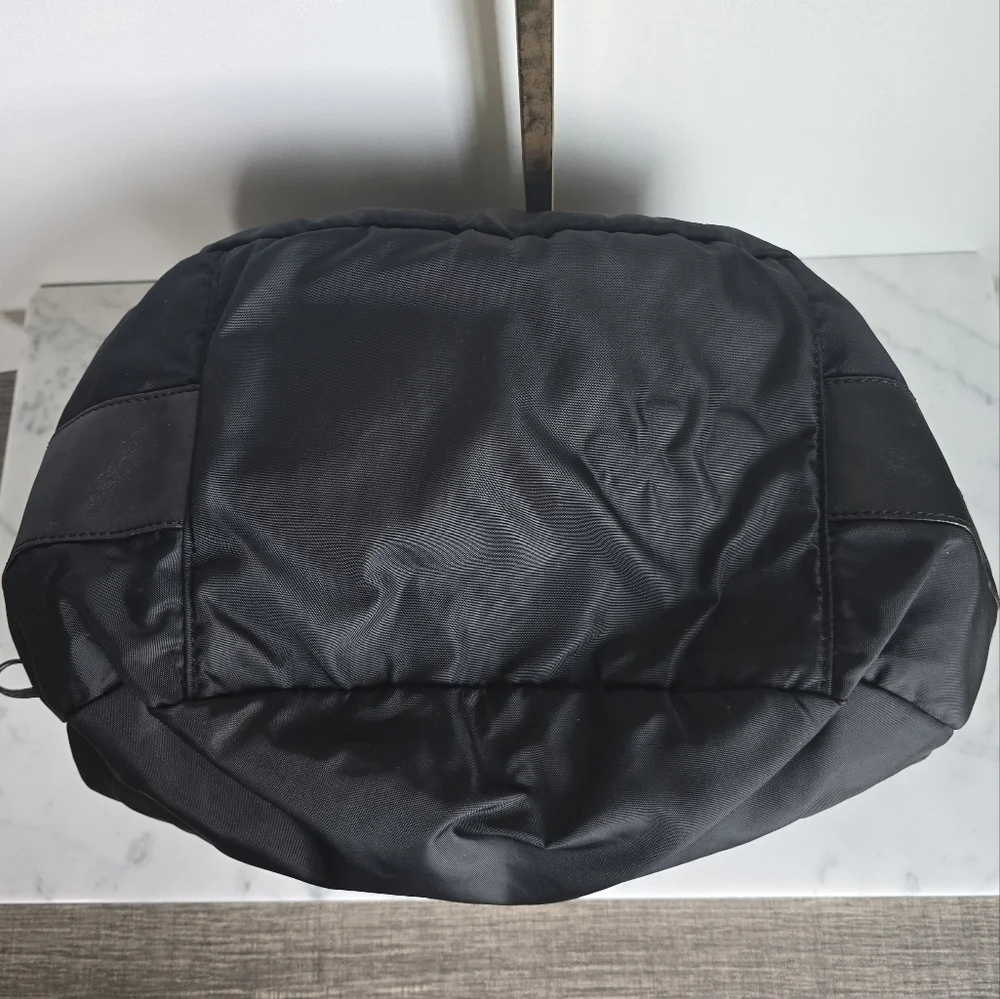 Kate Spade New York, Black Nylon Leather Strap Shoulder Hobo Bag Handbag Purse